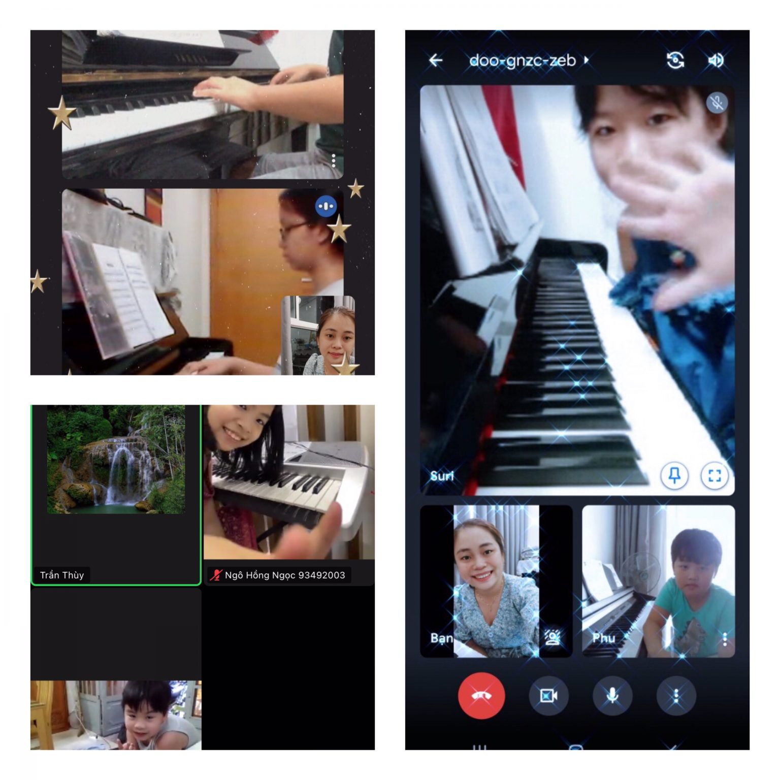 1 số hình ảnh về các lớp học piano online tại Nắng Hồng Music