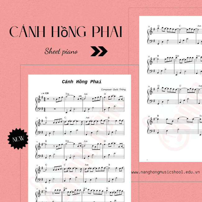 Sheet piano cánh hồng phai