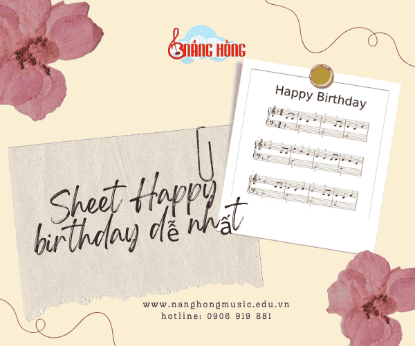 sheet piano Happy Birthday dễ nhất