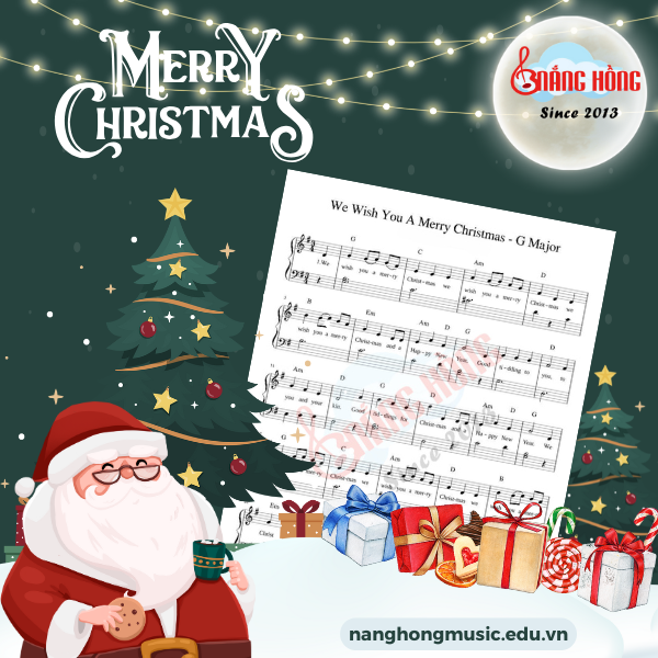 sheet piano we wish you a merry christmas